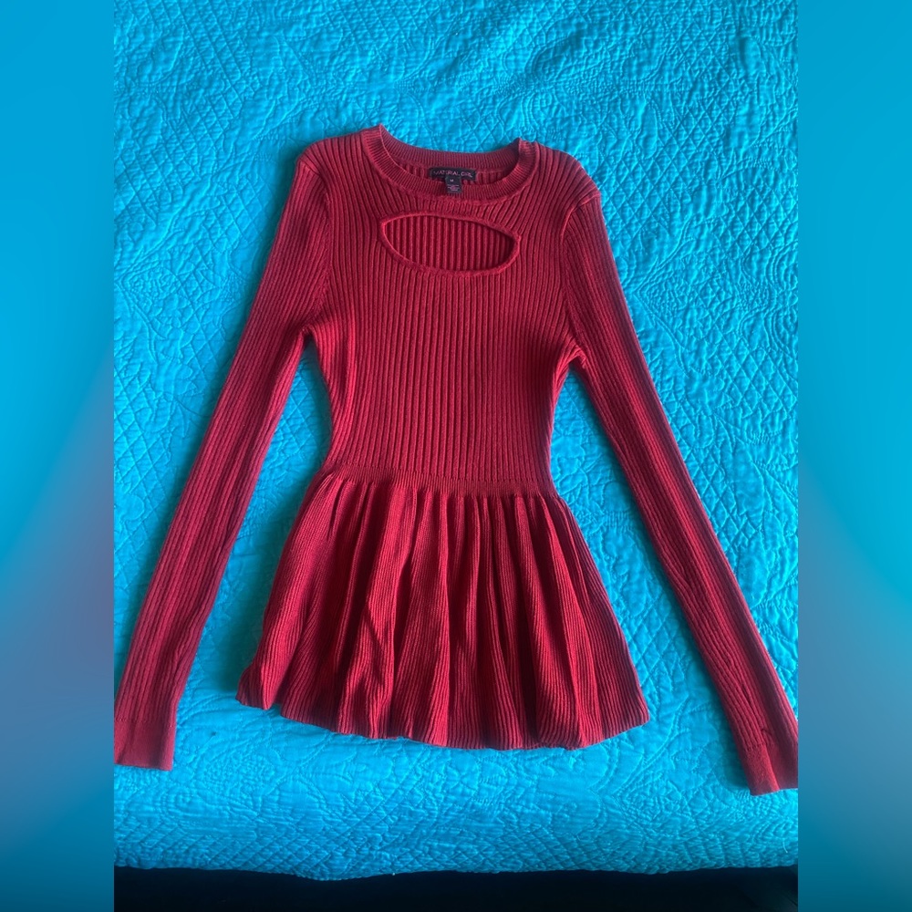 Material Girl Peplum Sweater Top